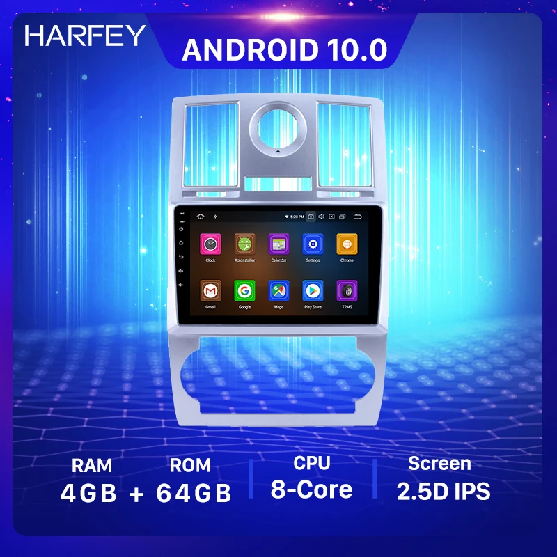 Мультимедийный плеер Harfey 1Din 4 Гб + 64 ГБ Android 10 0 9 дюймов Автомагнитола для Chrysler Aspen