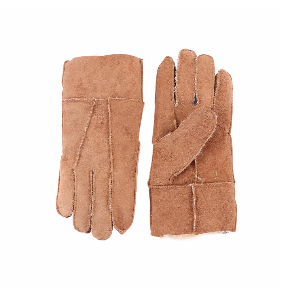 1 пара, крутые мужские зимние перчатки из натуральной коричневой овчины, теплые перчатки из мягкой овечьей кожи высокого качества