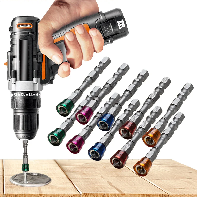 

5Pcs/set 65mm Magnetic Drill Screwdriver Bits 1/4 Inch Hex Shank S2 Steel Cross Head Electric Screwdriver Kit