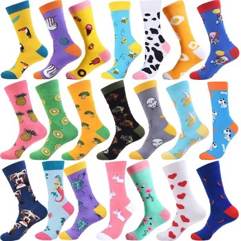 

2019 Newly Men Socks Cotton Casual Personality Design Hip Hop Streetwear Happy Socks Gifts for Men Brand Quality