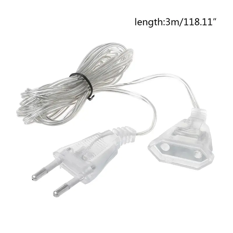 3 м Мощность Удлинительный кабель расширитель патрона лампы провод для Светодиодный строка светильник Рождественский светильник s E65B