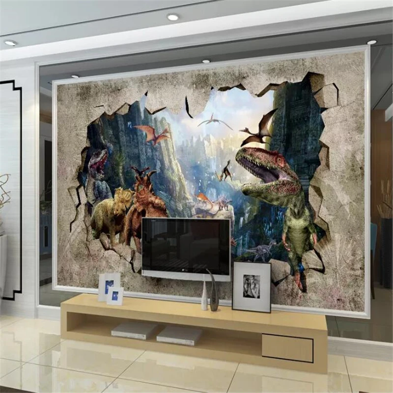 Beibehang-Customized-large-murals-fashion-home-decoration-ancient-times-dinosaur-kingdom-3D-stereo-TV-storefront-wall (1)