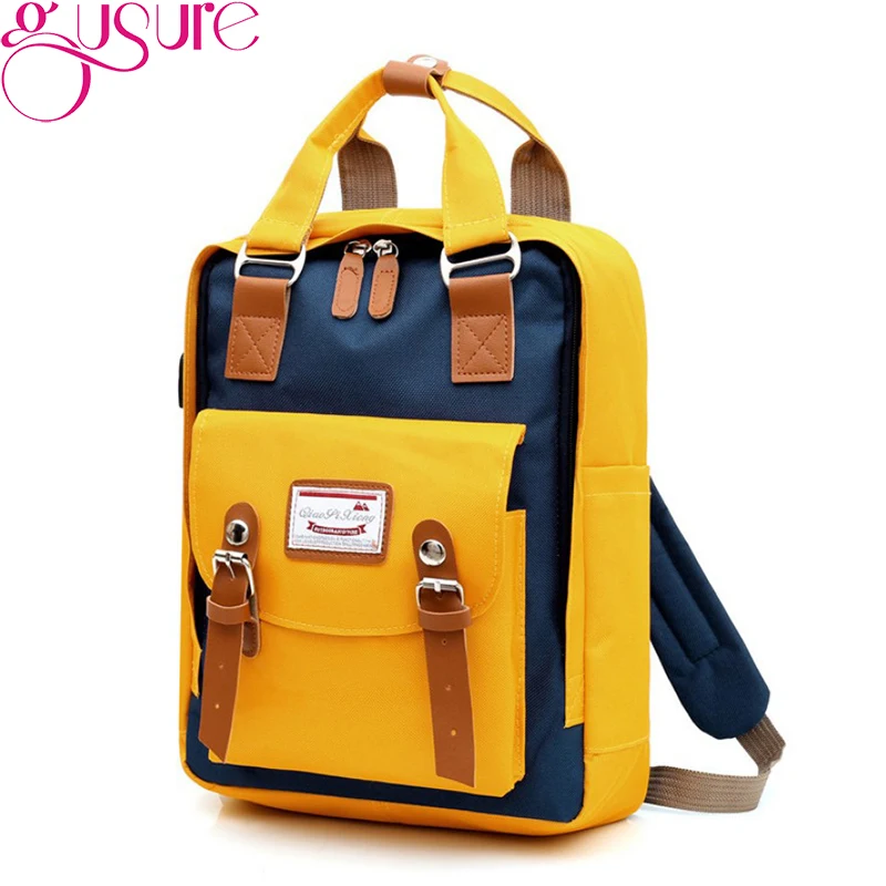 Gusure многофункциональные женские рюкзаки, сумка на плечо, высокое качество, холщовый рюкзак, школьный рюкзак для подростков, девочек, мальчиков, Mochila, для путешествий
