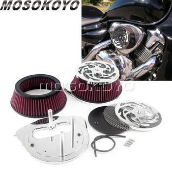 

For Suzuki Boulevard M109RZ M109R2 M109R Boss Motorcycle High Flow Air Filter Intake Aluminum Mesh Cleaner Cover Kit 2006-2019