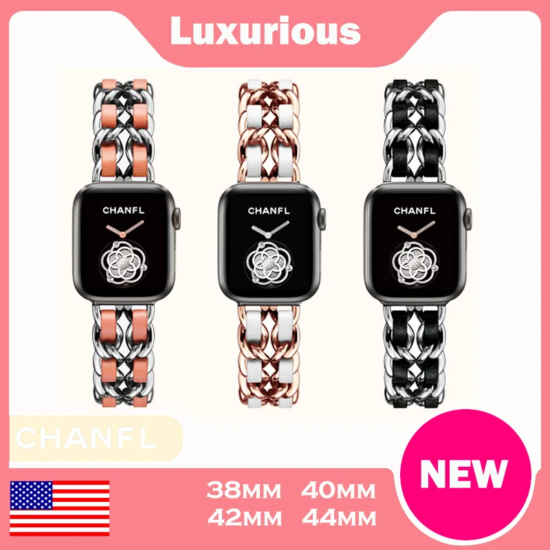 Ремешок из нержавеющей стали для Apple Watch 5 4 3 роскошный браслет 38 мм 42 iWatch series 3/2/1 40 44