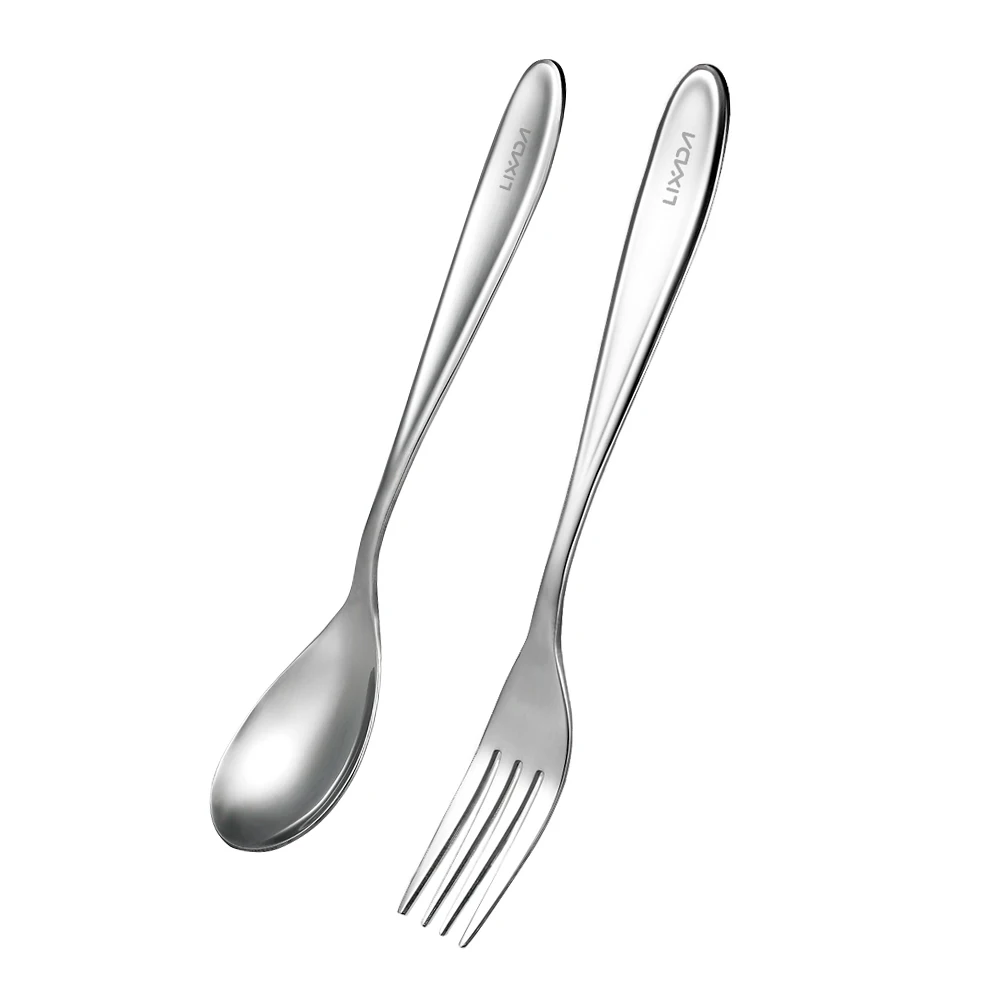 Lixada титановая ложка, вилка, столовые приборы, набор, легкая полная длина, столовая вилка, ложка для дома, отдыха на природе, туризма, альпинизма