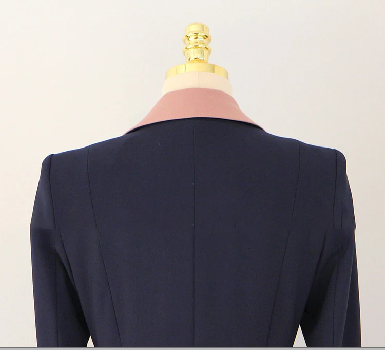2019 женский костюм высокого качества для подиума, комплект из 2 предметов, Осенний модный однобортный офисный женский пиджак, брючный костюм