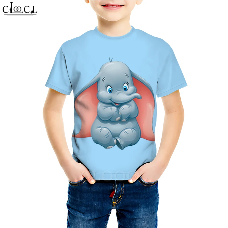 Футболка Dumbo, футболки для всей семьи с 3D принтом, милые Simba с героями мультфильмов, футболки для маленьких мальчиков и девочек с коротким рукавом для детей, Повседневные детские топы, M206