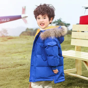 

Children's Clothing Winter Big Fur Jacket for Girl Thicken Windproof Parka Boy Down Coat Warm Snowsuit Baby Toddler Outerwear-30