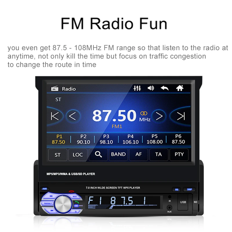 LTBFM Авторадио 7 &quot1 Din радио автомобиля автомагнитола Mp5 плеер Bluetooth магнитола