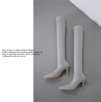 

Nightclub women's shoes pole dancing boots stiletto heels 20cm, models stage show high heels, dancing shoes,Elastic boots