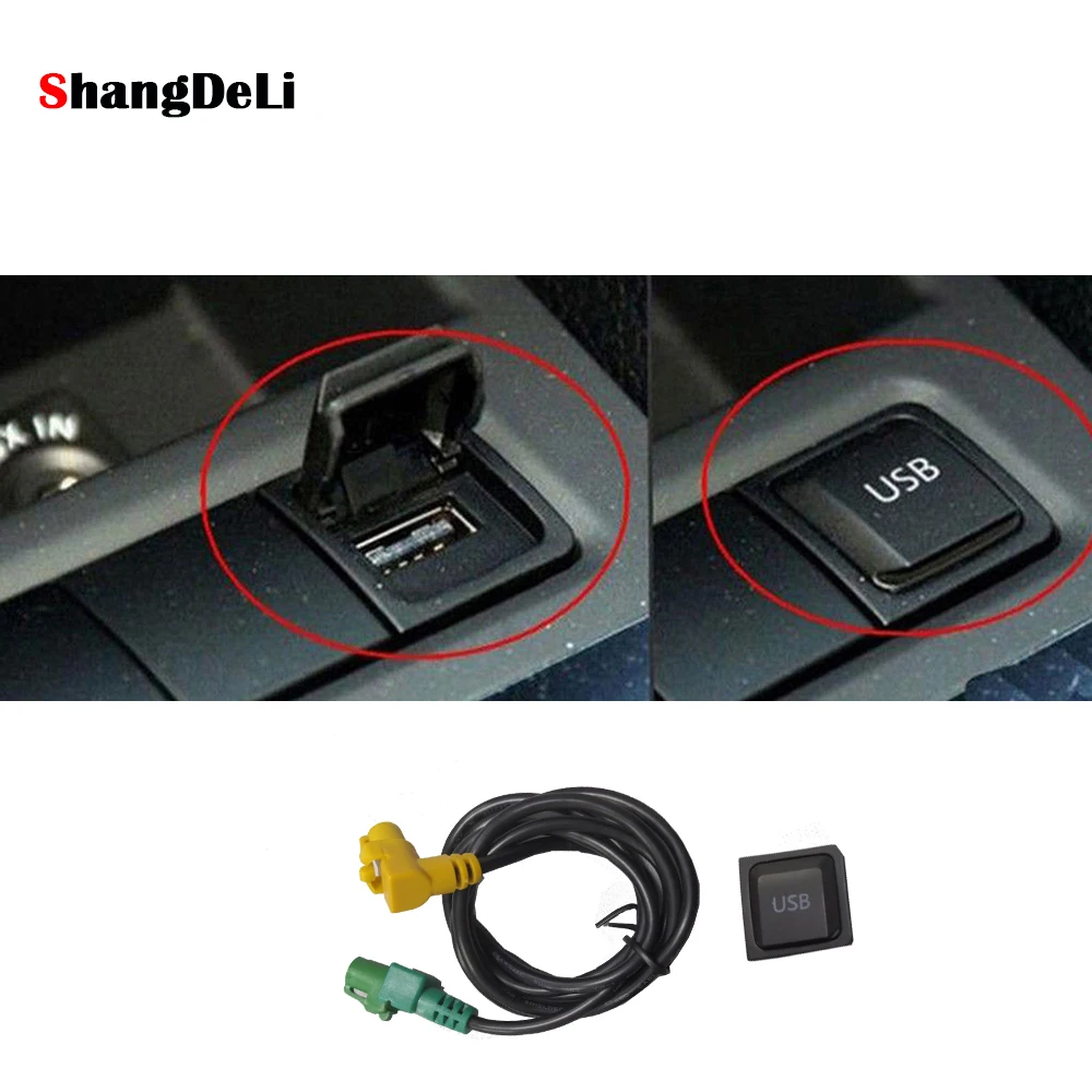Автомобильный USB AUX Переключатель Жгут аудиоадаптеров RCD510 RNS315 для VW Golf 6 MK6 Passat B6 B7