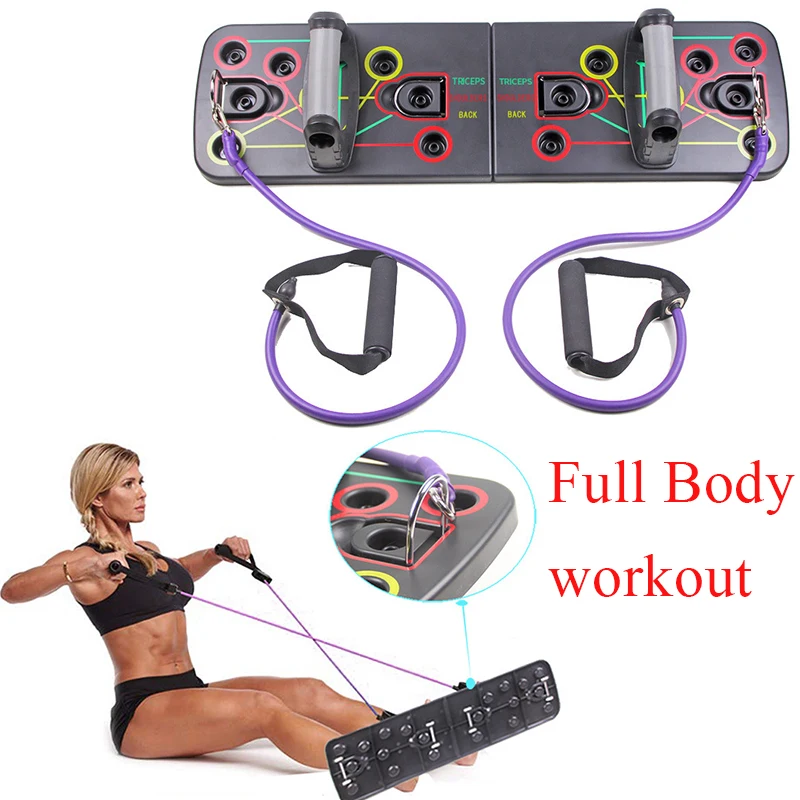 

9 In 1 Push Up Board with Pull Rope Resistance Band Push Up Rack Training Board Bar Body Building Gym Exercise Fitness Equipment