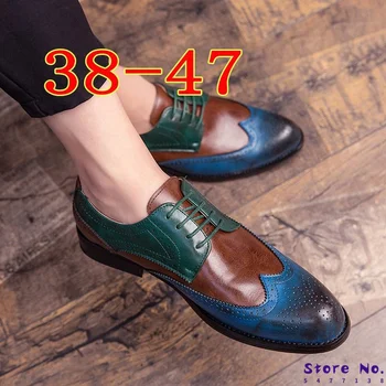 

Men Male Dress Man Formal Lace Up Vintage Plus Size Brogues Shoes Mens Driving Zapatos De Hombres Personlizar Zapatos M0140