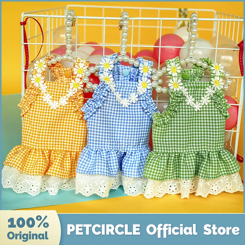 PETCIRCLE Одежда для собак и щенков мини клетчатое солнцезащитное платье питомцев