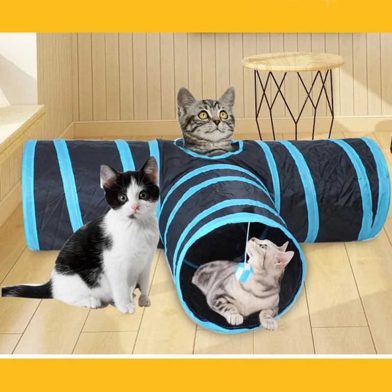 Туннель для кошек игрушки для кошек котенок 3 отверстия складной Crinkle Кот игра игрушка «туннель» с мячом кошка головоломка игрушка