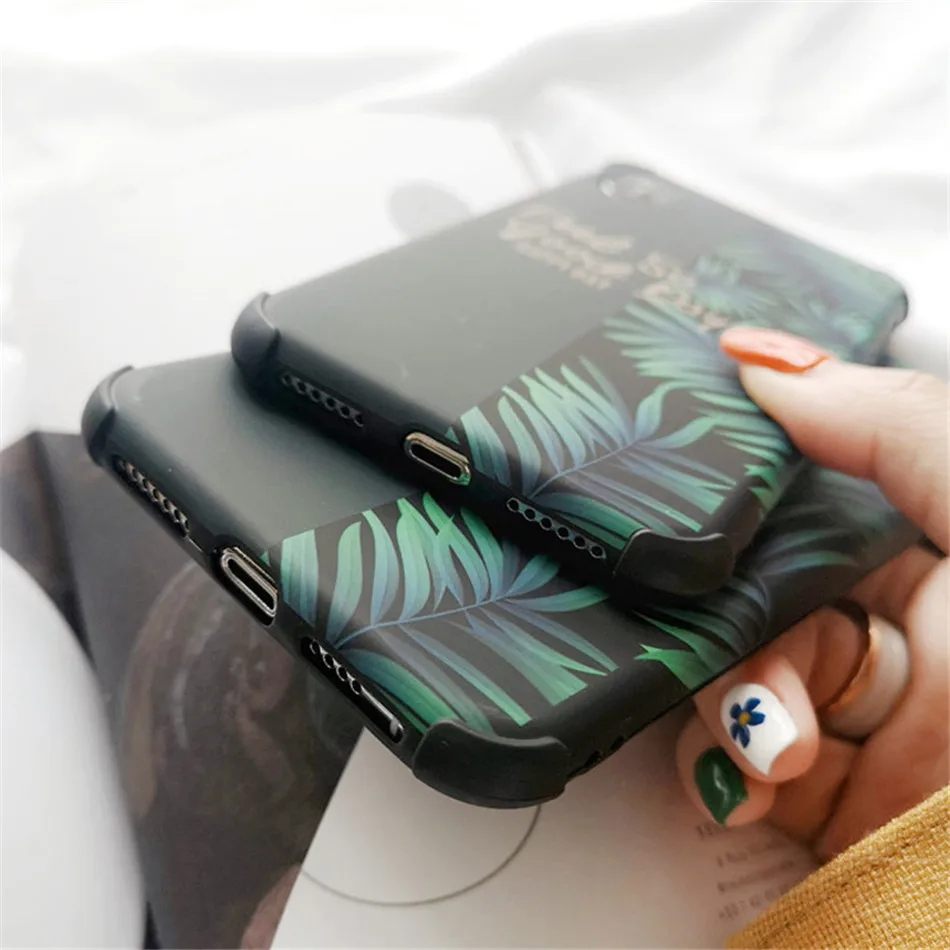 USLION противоударный чехол для телефона для iPhone 11 Pro Max XR XS Max Plus чехол с банановым листом для iPhone X 7 6 8 Plus Жесткий ПК чехол с буквами
