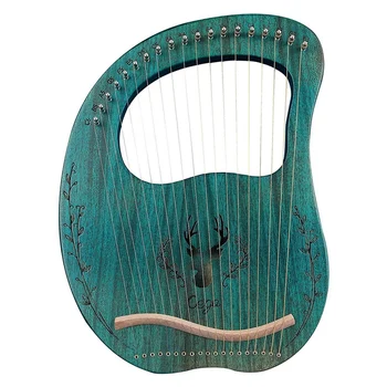

Cega Lyre Harp,19 String Mahogany Lye Harp with Carry Bag Lyre 19 String Unique Patterns Carved Phonetic Symbols