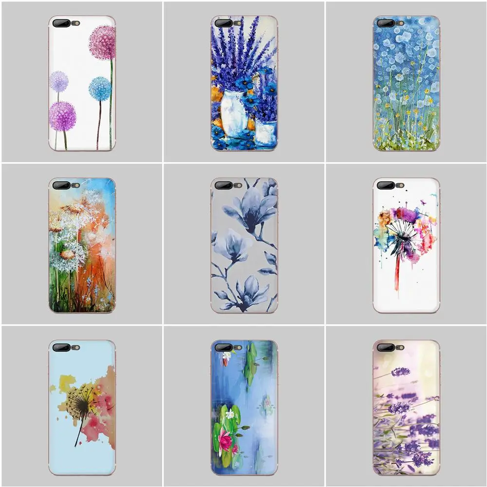 Акварельный цветок Одуванчик Лотос Лаванда для huawei Honor mate Nova Note 20 20s 30 5 5I 5T 7C 8A 8X9X10