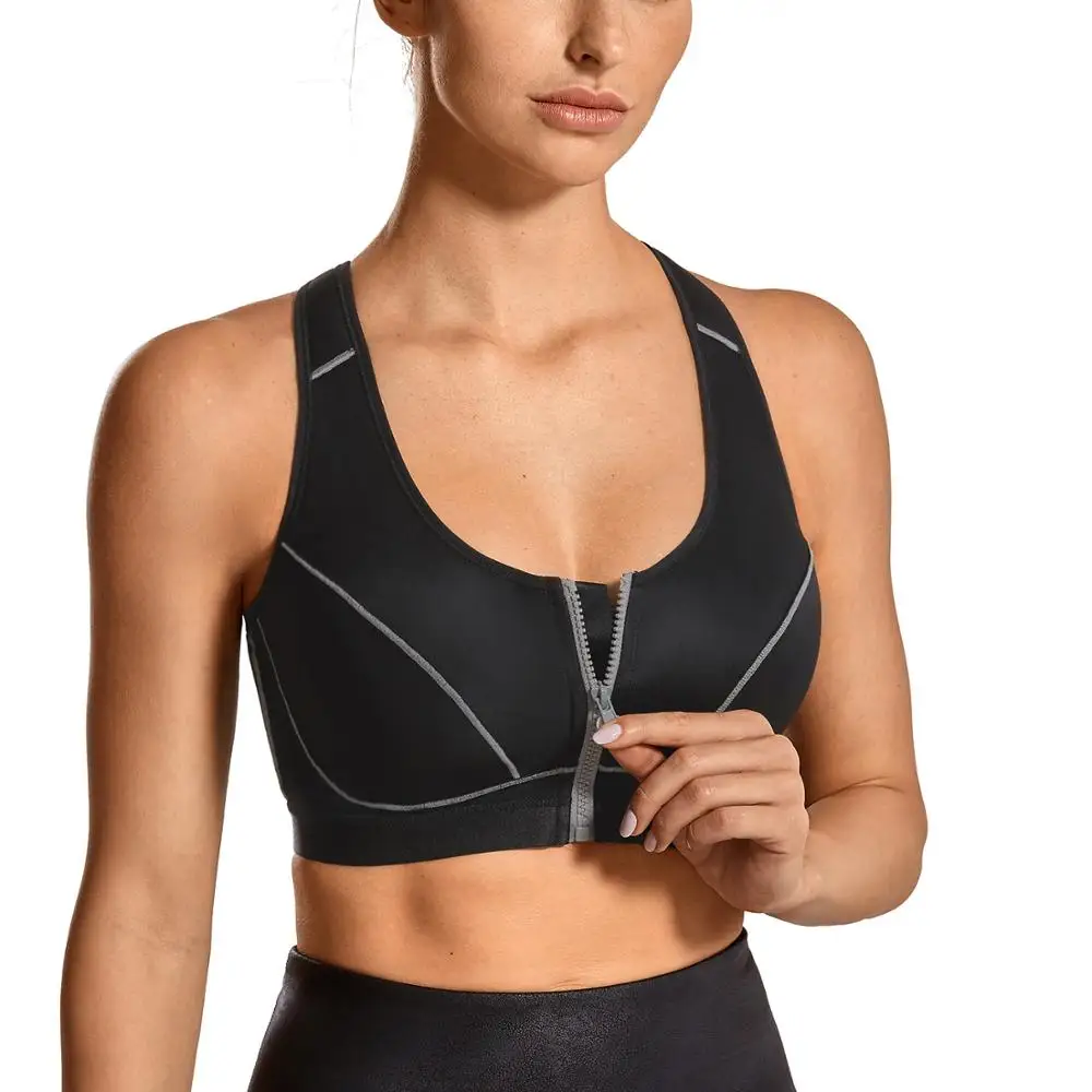 Женский бюстгальтер для фитнеса с застежкой молнией спереди|high impact sport|bra sports brabra