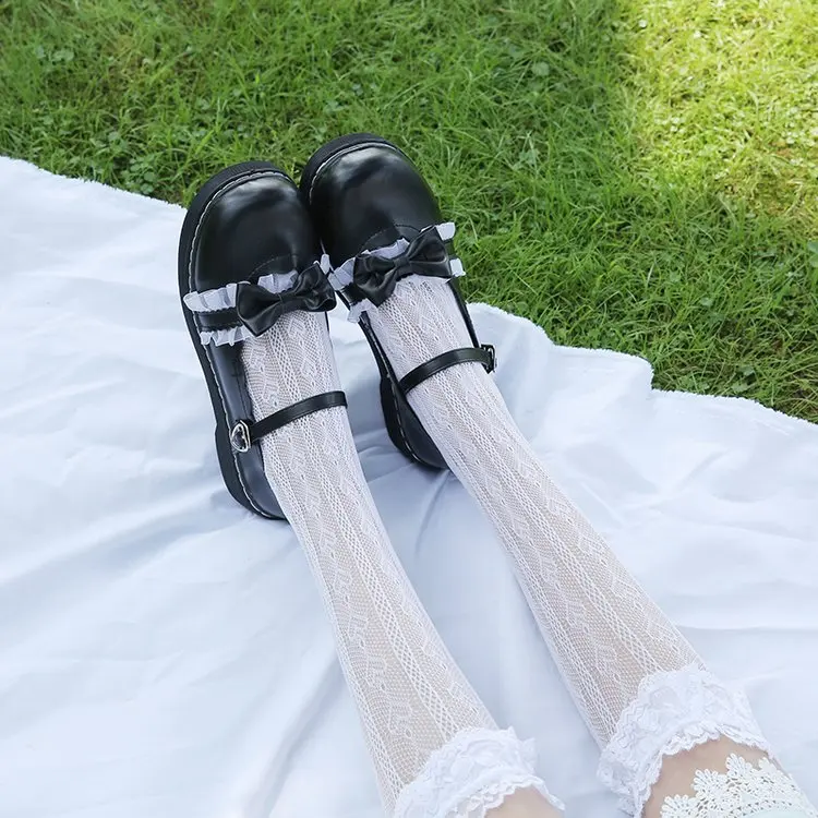 Японские кукольные туфли в стиле Лолиты с большим носком; студенческий стиль; мягкие туфли с бантом в стиле Лолиты; милые туфли на плоской подошве в винтажном стиле для девочек-подростков