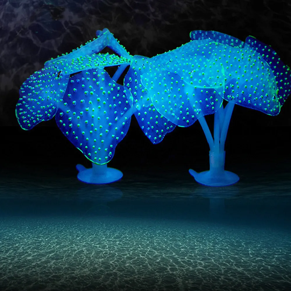 

Dropshipping Aquarium Fish Tank Fluorescent Soft Silica Gel Coral Fish Tank decoration Aquarium Accessories acuariofilia #81640