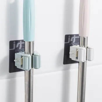 

Wall Mounted Mop Hook Strong Suction Brush Broom Hanger Storage Rack Home Bathroom Hook Holder Shower Hook