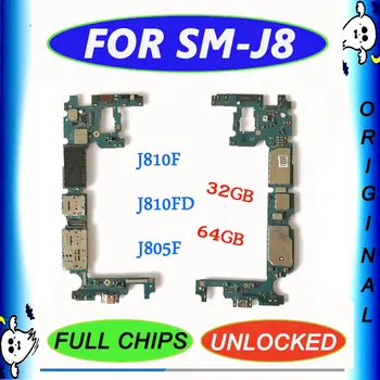 

Original Motherboard For Samsung Galaxy J8 J810Y J810DS 32GB 64GB unlocked with full Chips Logic Board unlock main mainboard