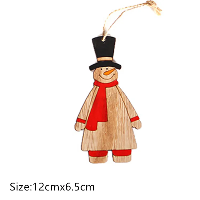1pc-25-snowman Рождество Noel Счастливого Рождества деревянные подвесные украшения для рождественской елки украшения для дома Noel Navidad Декор новогодние подарки - Цвет: 1pc-25-snowman