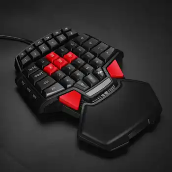 

LEORY Single Hand Gaming Keyboard Portable Mini USB Wired Keypad for PS4 PC Gamer Ergonomic Keyboard One-handed PC Laptop