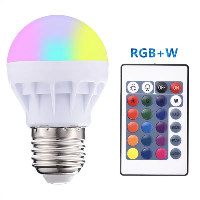 E27 85-265V RGB LED Bulb Smart Light Bulb 20 Color Magic LED Night Light Lamp Dimmable Stage Light / Remote Control Holiday