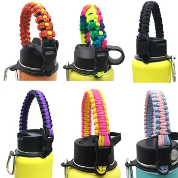 

Paracord Handle Strap Cord with Safety Ring and Carabiner for Hydro Flask Wide Mouth Water Bottle for Hiking Camping Walking