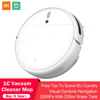 

Original Xiaomi Mijia Smart 2 in 1 Robot Vacuum Cleaner Mop 1C with Water Tank Visual Dynamic Navigation 2500Pa Mi APP Control