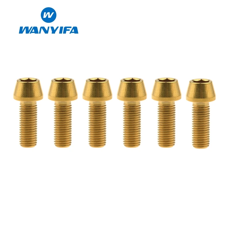 Wanifa 6 шт. M5x9 16 18 20 мм Титан Ti коническая головка болты для MTB велосипедные винты