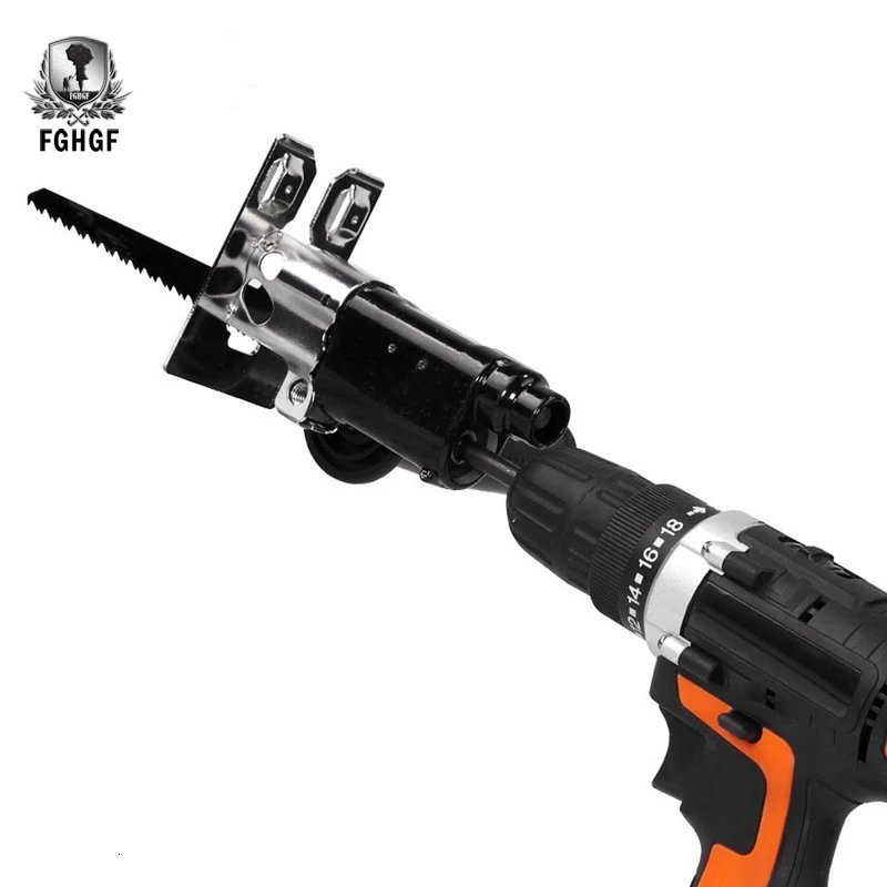 

FGHGF Reciprocating Attachment Adapter Change Into Electric Drill Set For Wood Metal Household Power Tool Woodworking Cutting