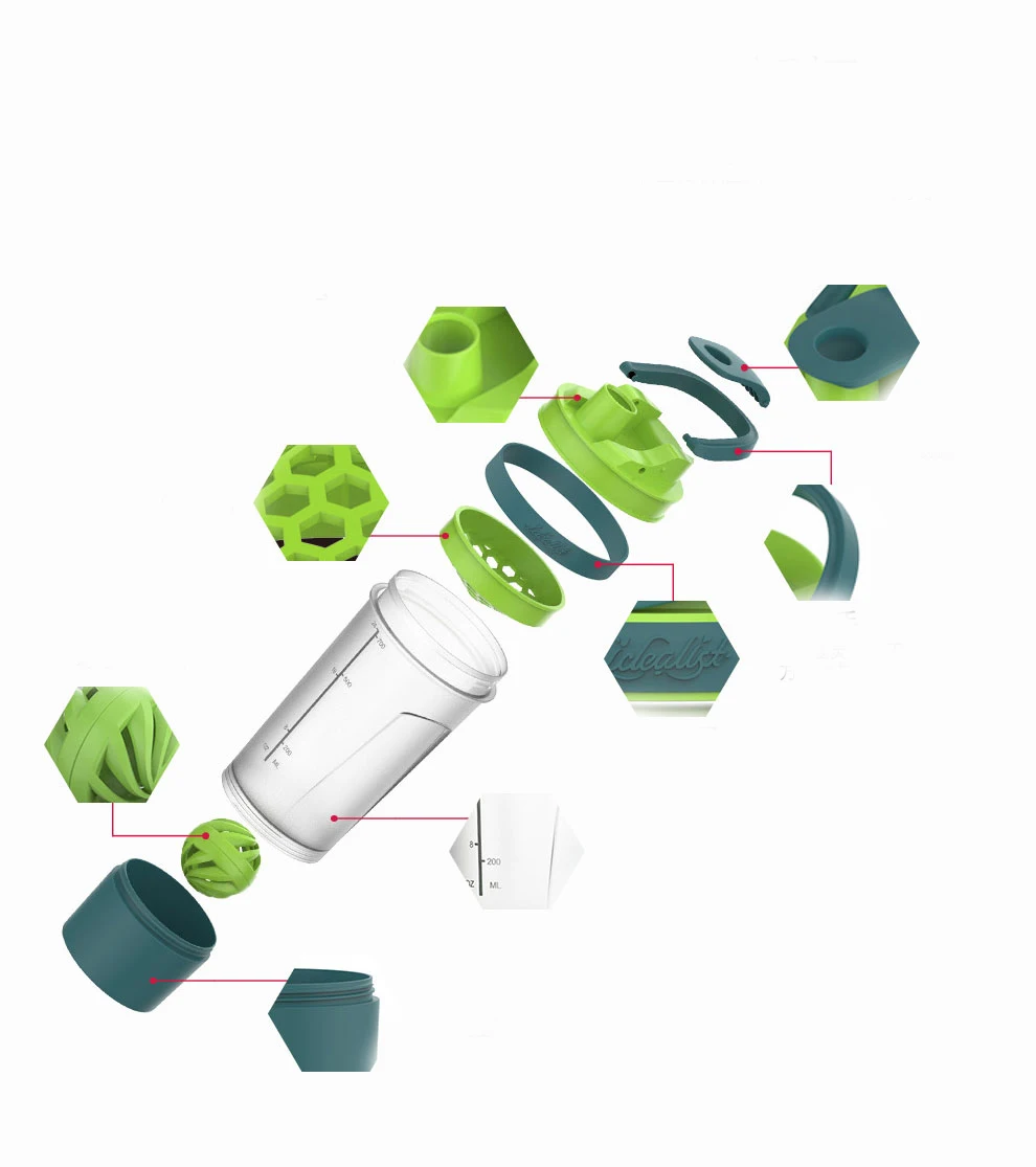 Shaker Outdoor Travel Portable Drinkware Tritan Plastic Whey Protein Powder Sport Shaker Bottle For Water Bottles With Straw