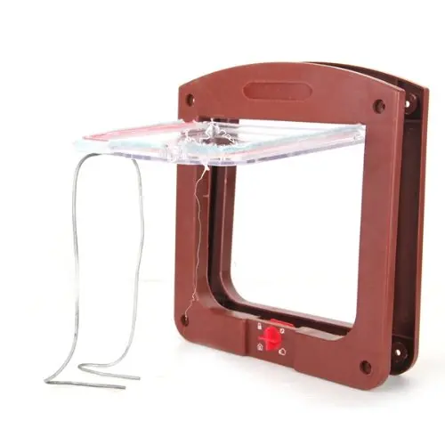 Quality Plastic pet door brown 4 Positions for cat dog | Дом и сад