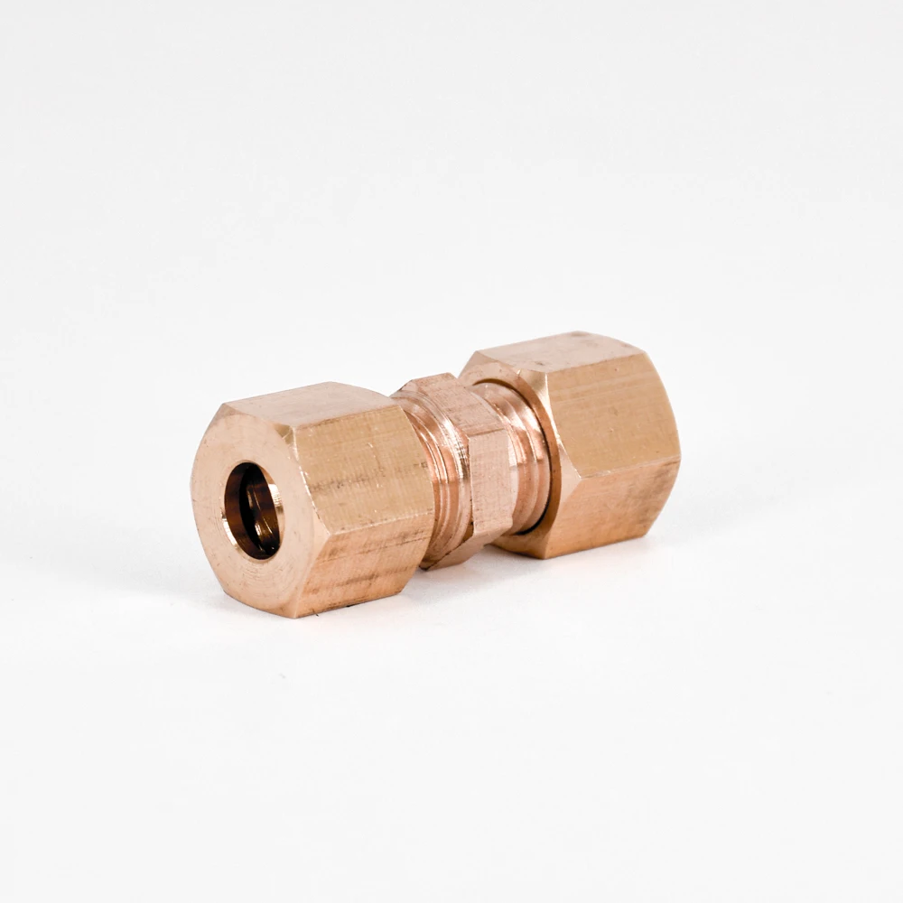 Fit 8mm Tube OD Brass Compression Union Fitting With Copper