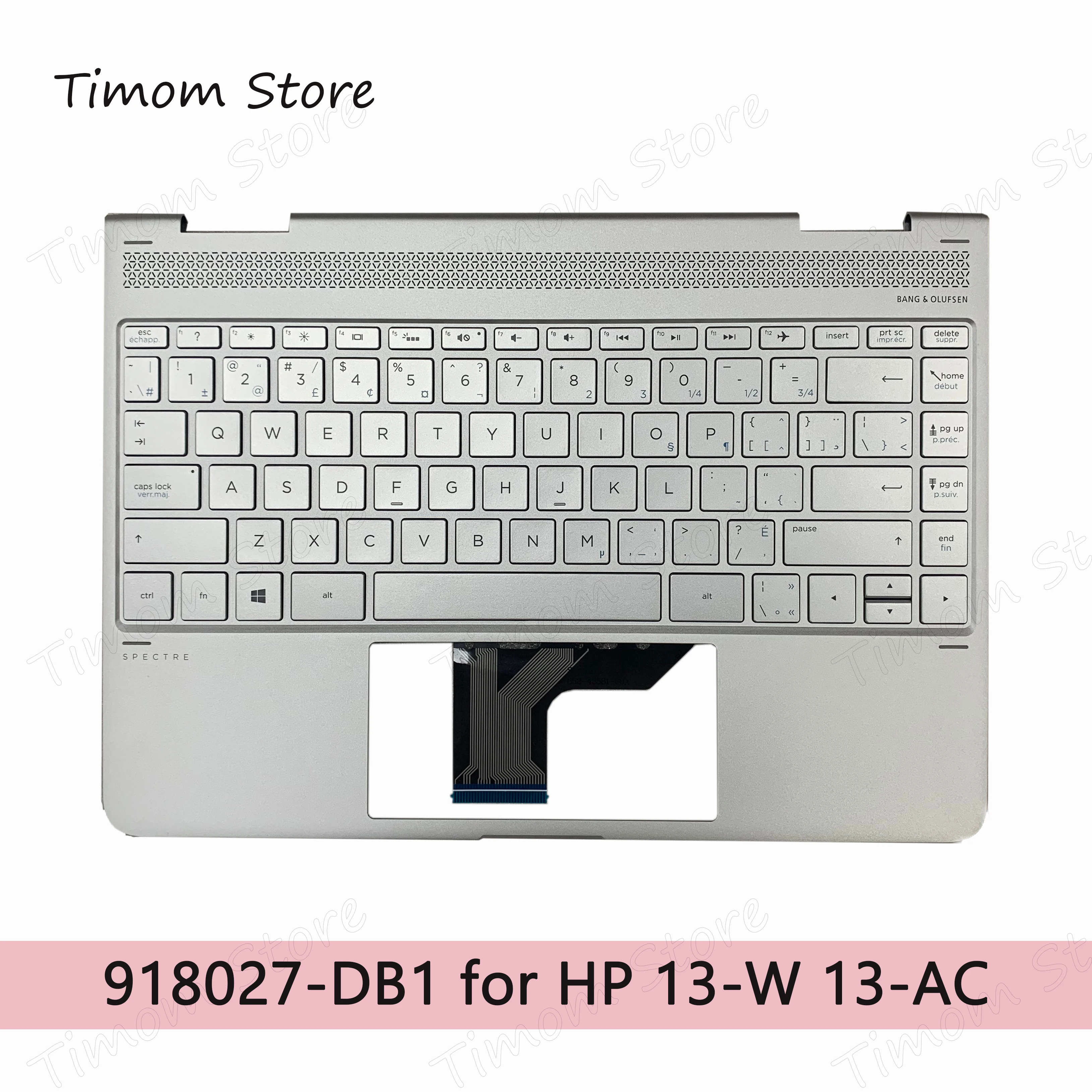 918027 DB1 001 для HP Spectre X360 13 вт AC оригинальный корпус C серебристый + Подсветка VER: EN/FR