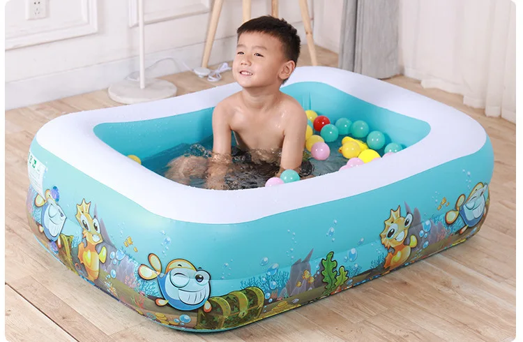 Wholesale Children Inflatable Swimming Pool Infant Rectangular Toy Pool 1.2 M Multi-functional Thick Outdoor Supplies
