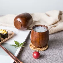 Ретро деревянная чашка ручной работы натуральный деревянный большой живот чашка для завтрака пива молока посуда для напитков зеленый чай чашка бутылки для воды