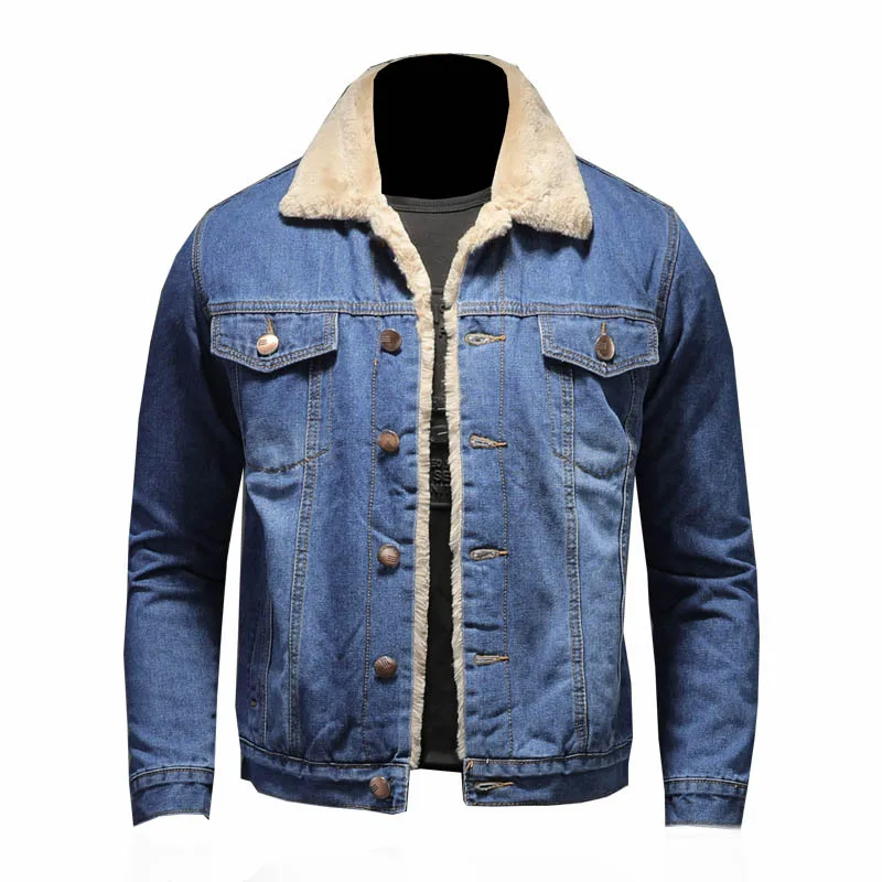 Mcikkny Men's Winter Warm Denim Jackets And Coats Fleece Lined Thermal