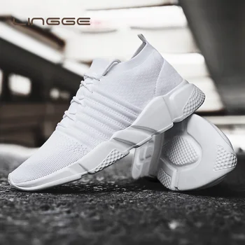 

LINGGE Sneakers Comfortable Men Casual Shoes Male Outdoor Walking Shoes Tenis Masculino Zapatillas Hombre Deportiva Plus Size