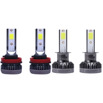 

4Pcs 1400W Led Headlight Bulbs Conversion Kit Drl 6000K White - 2Pcs for H11/H8/H9 & 2Pcs for H3