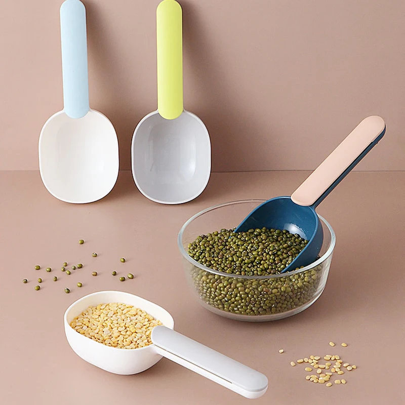 Beans Cereals Scoop Rice Spoon Kitchen Rice Shovel Flour Spoon Coarse Grains Clip Sealing Household Supplies