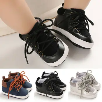 

Gift Infant Soft Booties Newborn Baby Boy Crib Shoes Toddler PreWalker Trainers