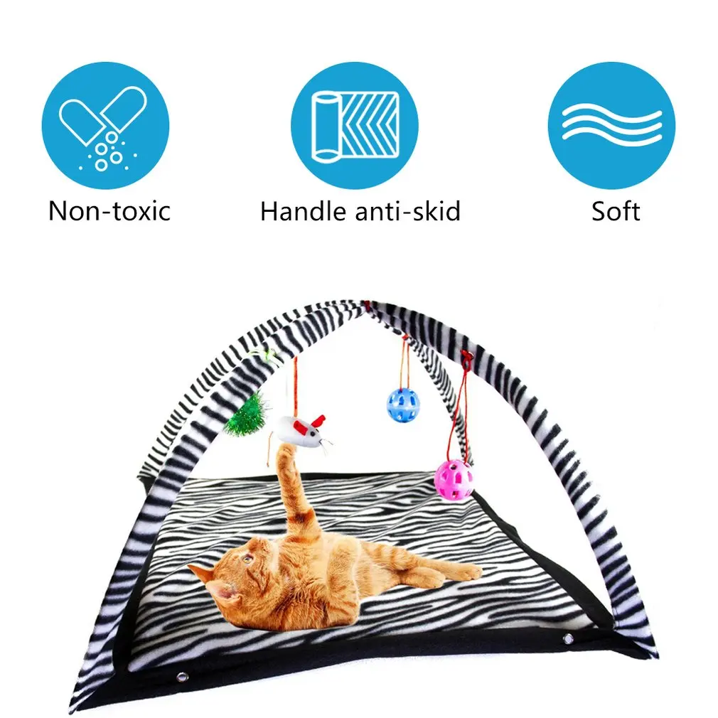 Funny Cat Play Tent With Hanging Ball Toys Balls Cat Bed Tent Kitten Mat Exercise Activity 1 Funny Cat Play Tent With Hanging Ball Toys Balls Cat Bed Tent Kitten Mat Exercise Activity 3