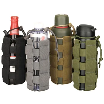

Water Bottle Bag Nylon Waist Tactical Water Bottle Pouch Bag Outdoor Travel Hiking Hunting Drawstring Water Bottle Holder Kettle