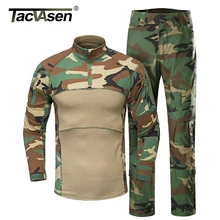 Tacvasen 戦術制服男性エアガンミリタリー服迷彩戦闘特殊部隊スーツペイントボールジャケットパンツなしパッド(China)