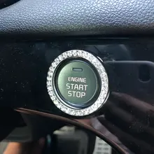 Автомобильные декоративные аксессуары для автомобиля, кнопка включения, декоративные алмазные стразы, кольцо, круглая отделка